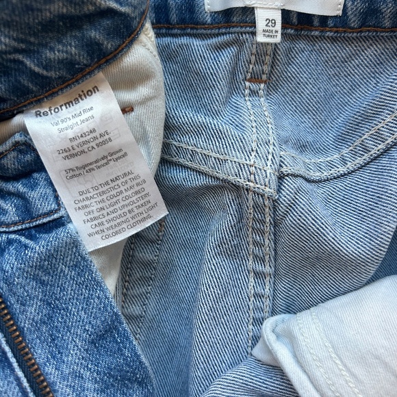 90s Mid Rise Straight Jeans from Reformation Sz 29 - Picture 7 of 7